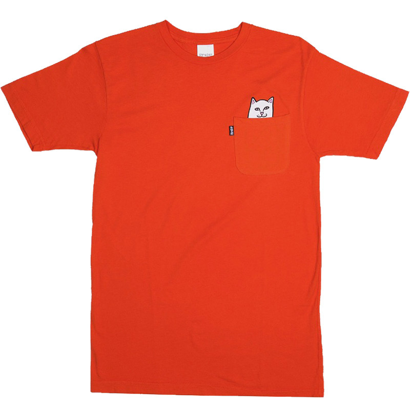官方正品RIPNDIP Lord Nermal Pocket Tee 贱猫中指猫口袋短袖T恤