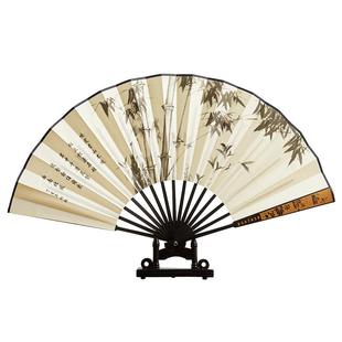 10寸古风扇子折扇男款夏季绢布折叠夏天竹扇汉服2025新款随身扇子