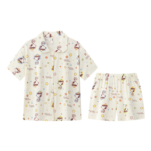 宫蝶【凉感型】史努比少女卡通睡衣莫代尔棉夏可爱短袖居家服外穿