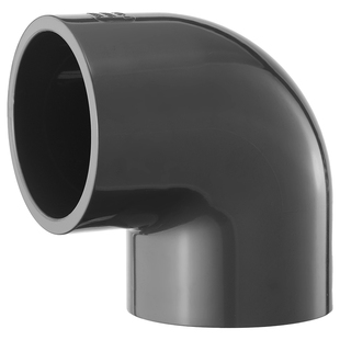 戎生UPVC90度弯头化工排水给水管内插直角接头PVC管深灰国标配件