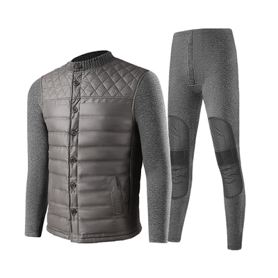 七匹狼男羽绒服加厚保暖内衣套装