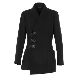 花木深联名“杨阿妮”苗绣汉元素西装女梅花刺绣交领斜襟羊毛外套