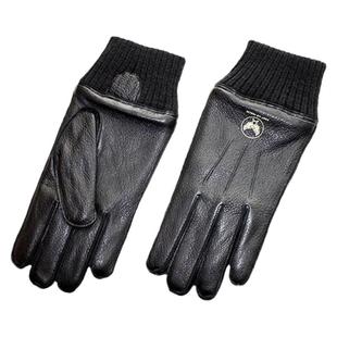 摩托车骑行鹿皮手套男士触屏真皮开车冬季保暖防风防寒航空驾驶