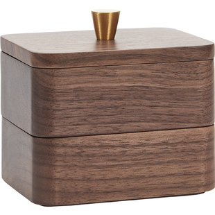 初心实木牙线盒收纳高档棉签盒牙签盒家用个性创意新款轻奢牙签筒