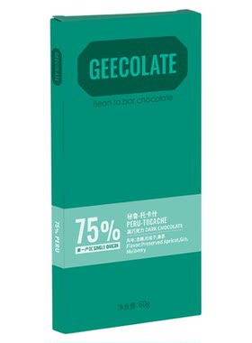 GEECOLATE秘鲁托卡什75%黑巧克力