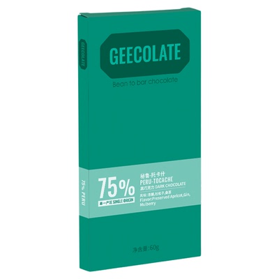 GEECOLATE秘鲁托卡什75%黑巧克力