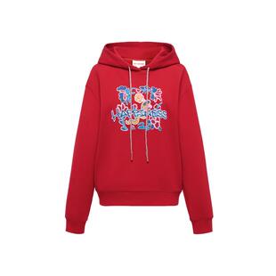 [新年限定系列]EP雅莹女装 立体刺绣连帽红色卫衣 2025新款5201A