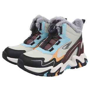 江博士童鞋休闲冬季旋钮扣男女儿童棉鞋加绒保暖