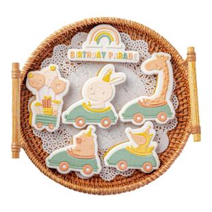 日式卡通动物生日巡游翻糖饼干压花模长颈鹿糖霜切模甜品烘焙工具