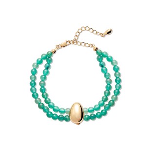 Neverfar「Flow」生生不息系列绿东陵双层串珠手链女款轻奢时尚感