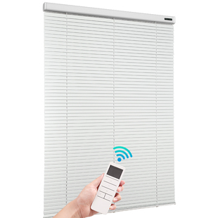 美尔耐电动铝百叶窗窗帘智能遥控自动升降遮光卷帘办公室客厅卧室
