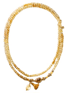 黄水晶十二星座女款本命年项链