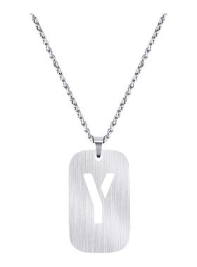 fdk情侣项链字母军牌毛衣链