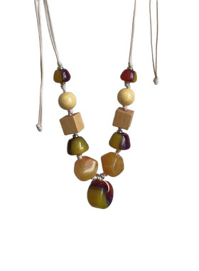 夸张纹理异形树脂不规则串珠项链