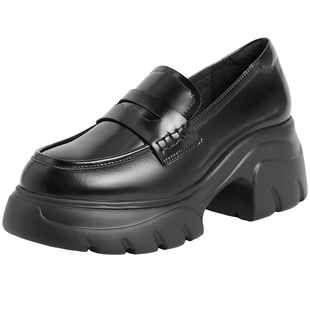 柳智敏同款百丽糕点乐福女鞋子小皮鞋厚底深口单鞋女B5G1DCA4