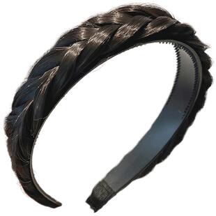 假发刘海一体遮白发鱼骨辫发卡发箍女2024新款高颅顶麻花辫子头箍