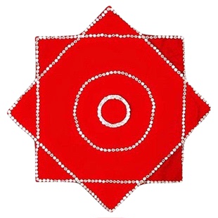 手绢花舞蹈专用谁家大美人大红色麻纱八角巾成人跳舞表演演出道具