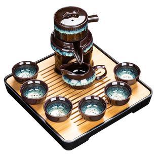 瓷牌茗窑变建盏自动茶具套装家用陶瓷石磨茶壶功夫茶杯茶盏冲茶器