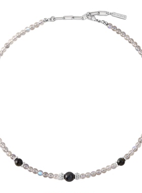 天然月光石串珠项链女小众设计