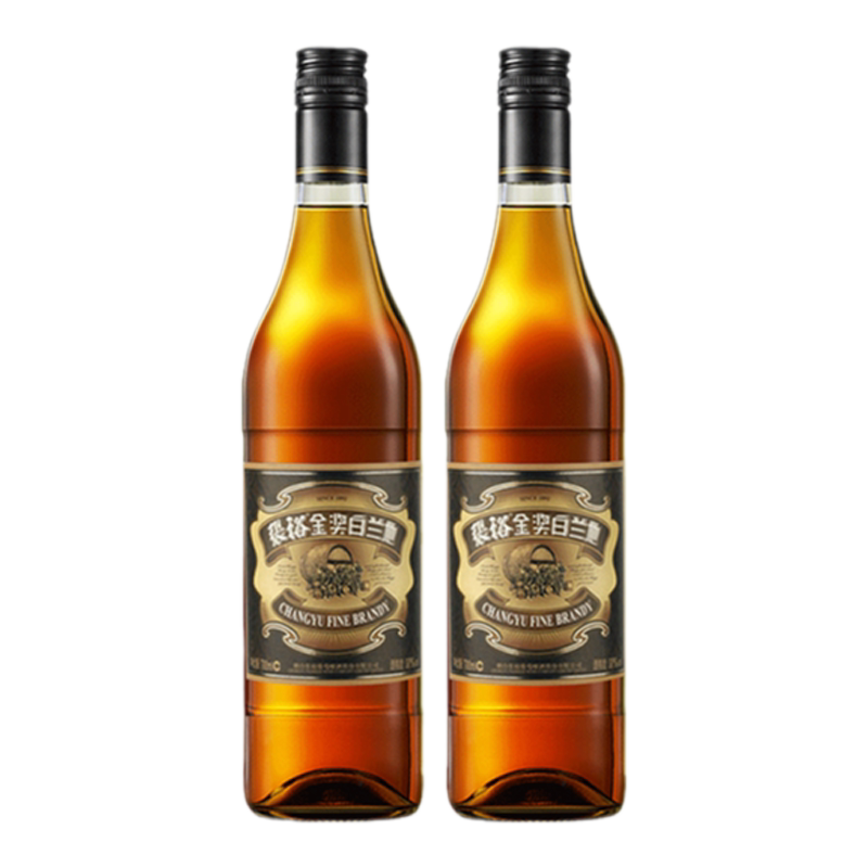 【张裕官方】金奖白兰地700ml*2洋酒38.5度可乐桶调酒正品官旗