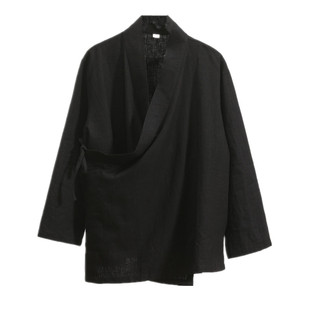 春季加肥风中国男装加大道袍亚麻复古改良汉服原创男长袖系带僧服