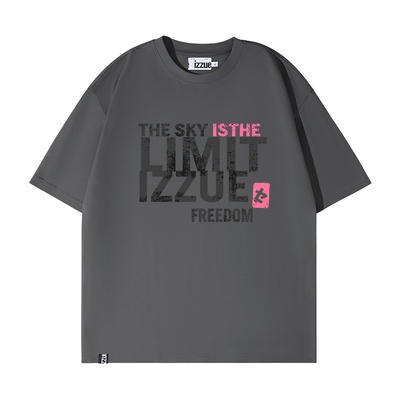 itizzue破损做旧字母印花短袖男