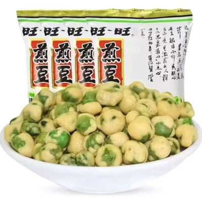 正品旺旺煎豆105g挑豆青豌豆休闲坚果解馋零食批发办公室原味油炸