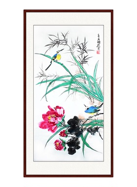 手绘国画宣纸花卉写意