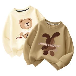 拉夏贝尔女童圆领卫衣春秋2026新款儿童长袖上衣大童女孩运动春装