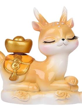 新款鹿携万喜卡通小鹿汽车摆件