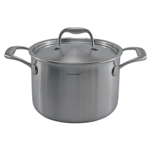 Chockmen18-10不锈钢汤锅304炖煲煮粥汤锅火锅边炉蒸锅三层钢20cm