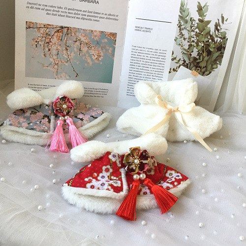 猫咪狗狗圣诞斗篷披风冬季保暖披肩睡袍可爱宠物新年搞怪衣服拍照