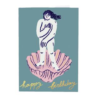 英国进口 Wrap 顽皮生日贺卡女孩情侣祝贺祝福卡片 插画师Burkova