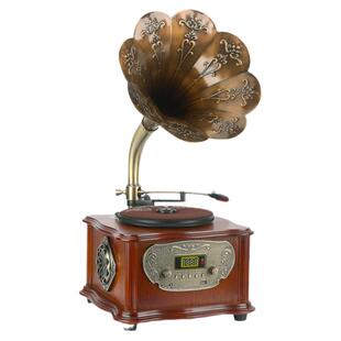 跨境复古喇叭留声机黑胶唱片机CD机专业音箱高音质蓝牙音响电唱机