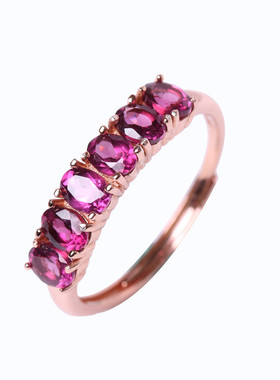 紫色排戒石榴石紫色石榴石排戒