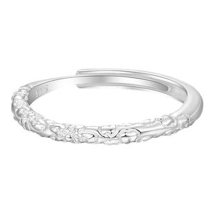 中国黄金紫荆花戒指繁花似锦戒指纯银S925银戒指送女友生日礼物