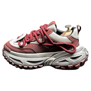 厚底老爹鞋男款冬季加绒保暖棉鞋高颜值慢跑鞋时尚拼色运动休闲鞋