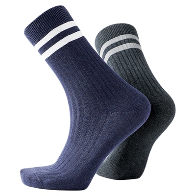 古今男士条纹休闲运动风商务竖坑条棉袜时尚弹力不勒脚柔软舒适