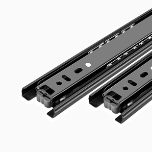 加厚抽屉轨道三节轨不锈钢阻尼缓冲橱柜滑轨滑道静音滚珠反弹导轨