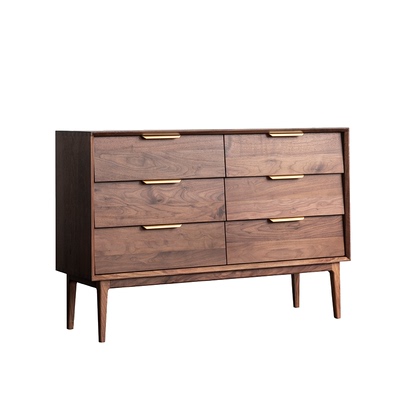 物应实木六斗柜卧室黑胡桃木轻奢