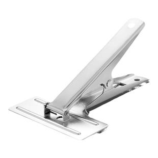 超大号凭证装订固定夹不锈钢票夹大码夹强力铁夹子特大号A4票据账簿固定器财务装订辅助平口夹长尾夹办公用品