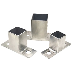 促销不锈钢方管立柱栏杆铁管加厚固定法兰底座紧固件内外连接脚套