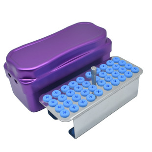 包邮牙科金属40孔硅胶孔高低速车针盒铝合金口腔抛光刷磨头消毒盒