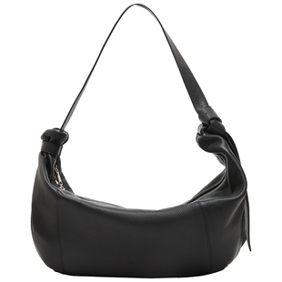 真美诗春新款牛皮时尚百搭大容量斜挎包腋下饺子包女12816AX5