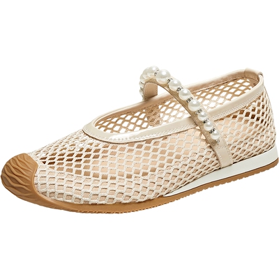 他她网面透气玛丽珍鞋女浅口