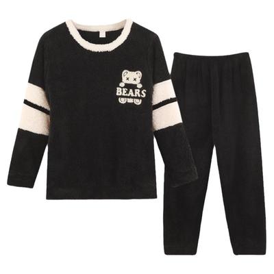 冬款男士珊瑚绒加厚加绒大码睡衣