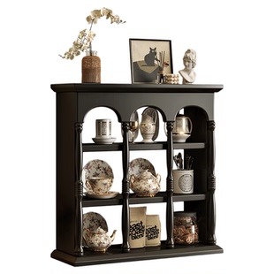 法式复古水杯收纳架子咖啡杯架展示架客厅桌面多宝格餐边柜置物架