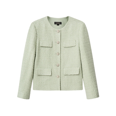 【小香风】Scofield女简约优雅含羊毛短外套粗花呢肌理2026春新品