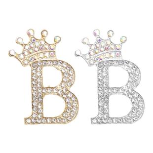 创意时尚英文字母胸针个性百搭镶钻皇冠胸花简约百搭服饰配件别针