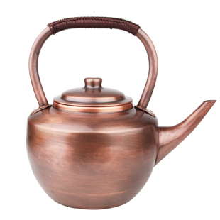 纯铜壶手工加厚家用烧水壶火锅店加汤壶仿古紫铜壶煮茶壶大号燃气